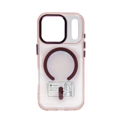 Capa Magnética Transparente em Acrílico Premium para Apple iPhone 17 Pro/iPhone 18 Pro Rosa